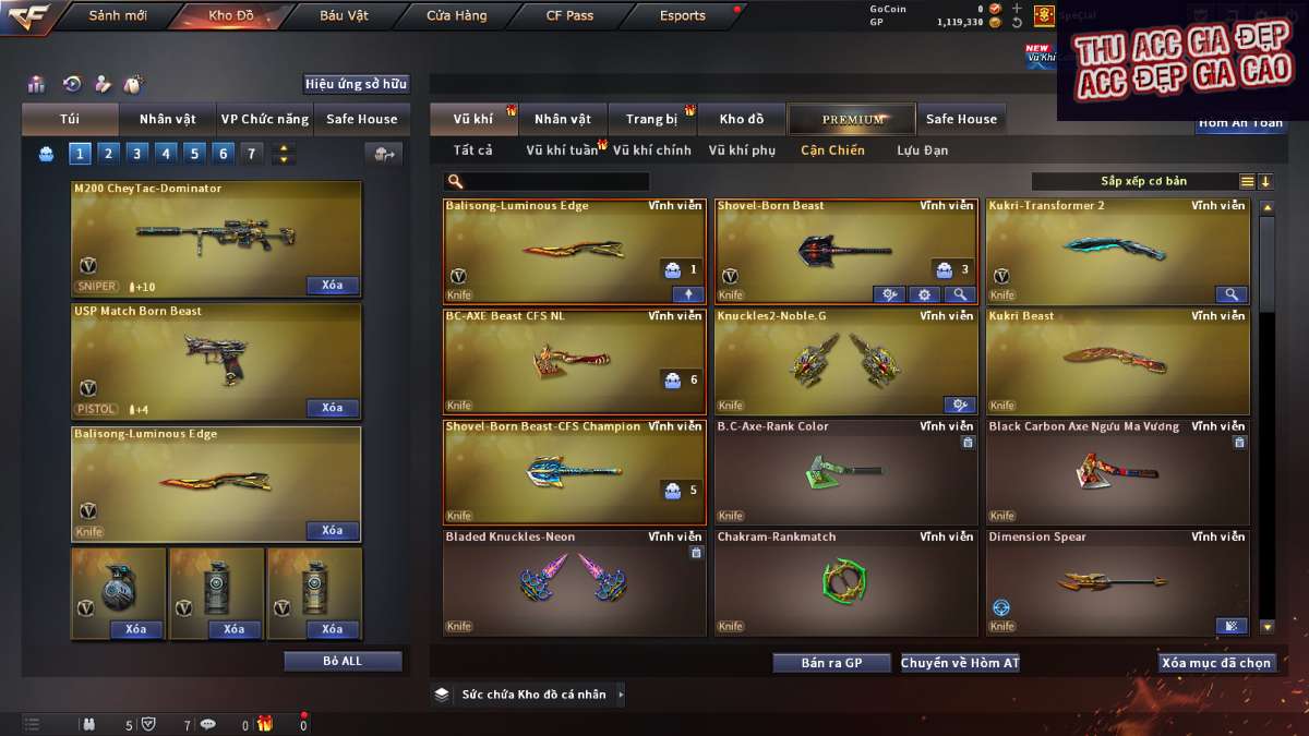 shop acc cf uy tin gia re
